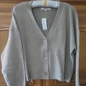 NWT LOFT Women's Beige Cardigan Sweater